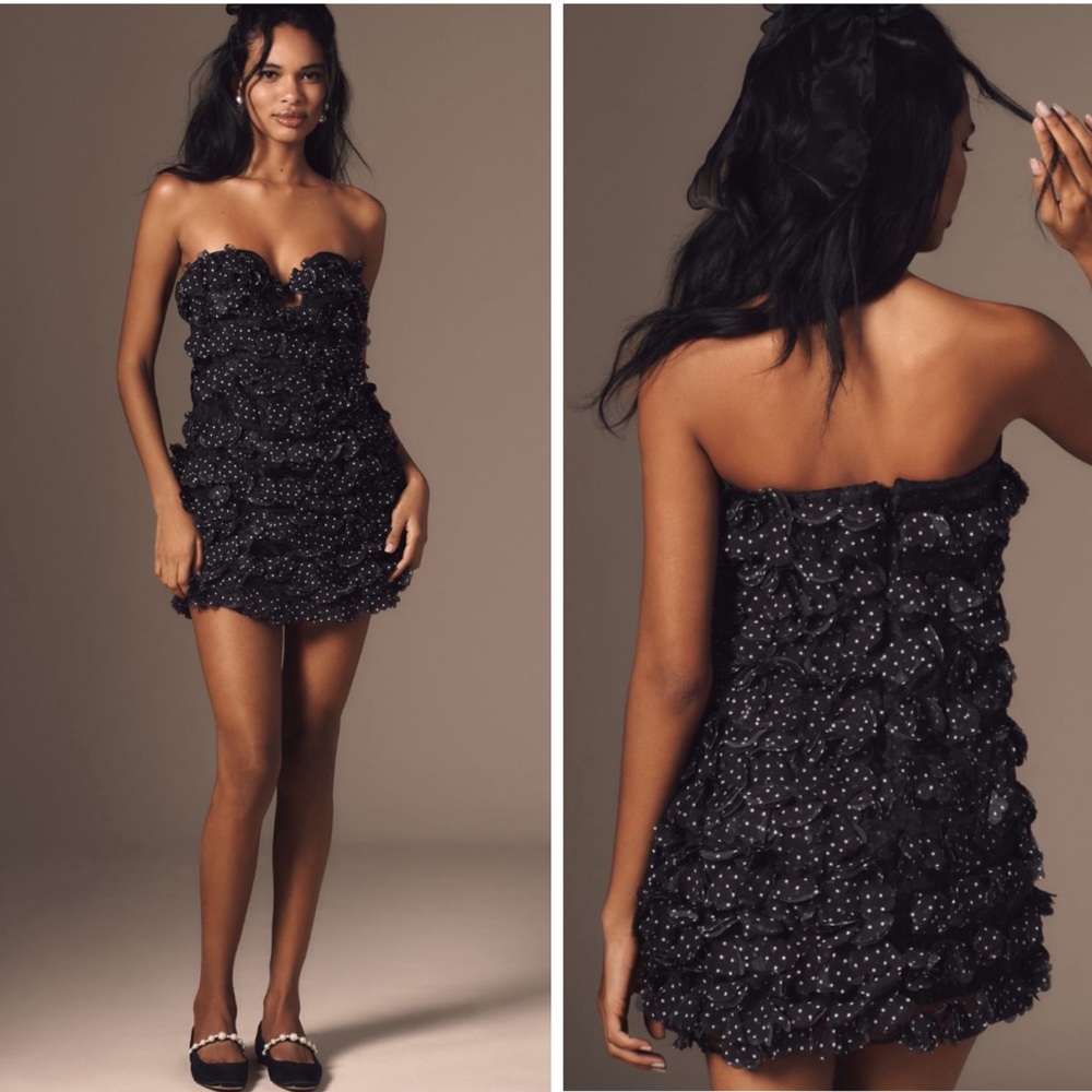 Anthropologie Black Strapless Dress